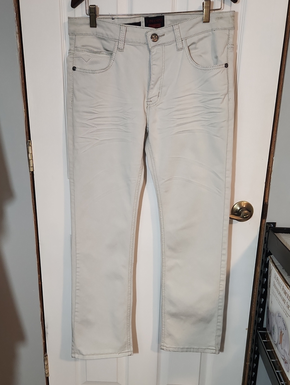Lamasini Slim Straight Cream Men’s Jeans
